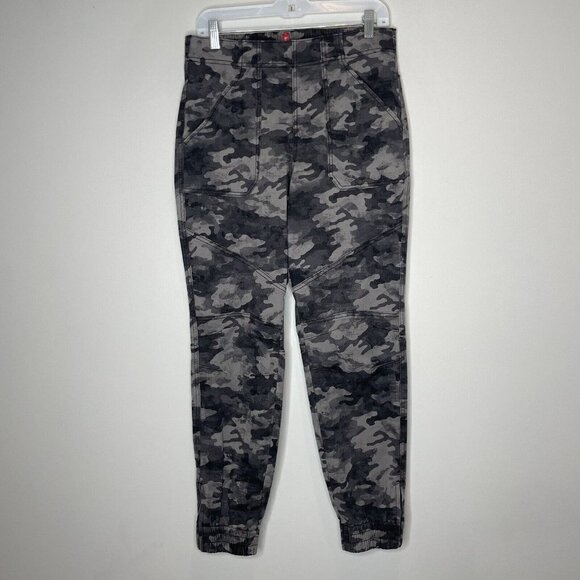 Spanx Stretch Twill Cargo Jogger Blackwash Camo Gray Size Large - Picture 1 of 8